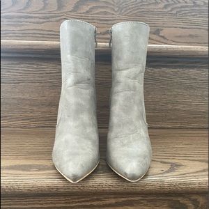 Coconuts distressed gray leather ankle boots
